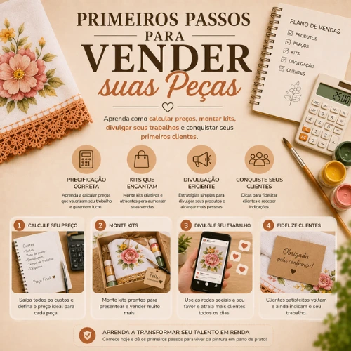 Capa do guia Primeiros Passos para Vender suas Peças