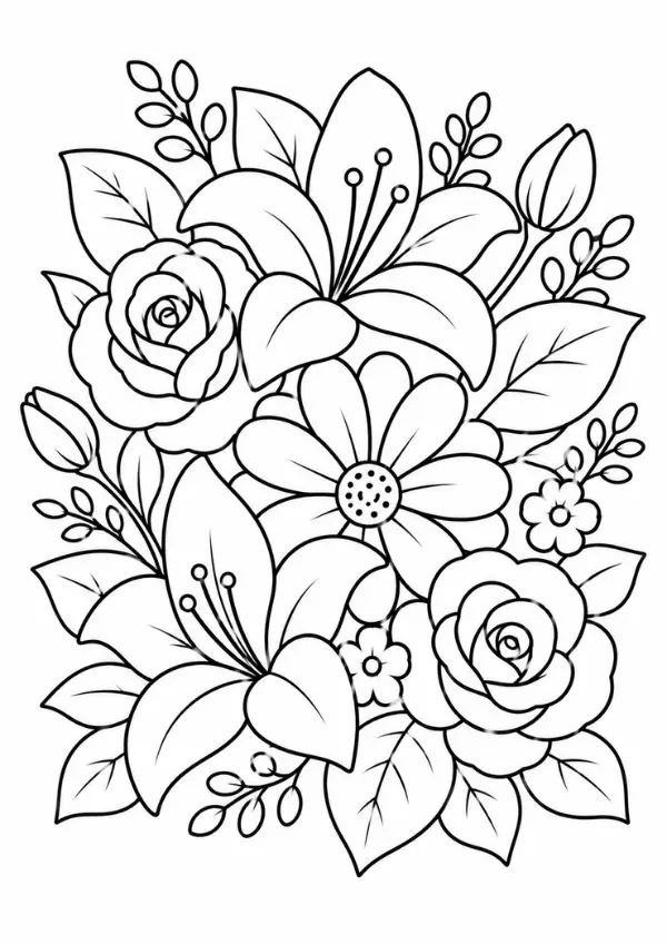 Risco de flores para pintura